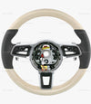 15-20 Porsche Macan White Limed Oak Wood & Leather Steering Wheel # 95B-044-400-00-A34