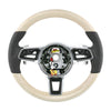 15-20 Porsche Macan White Limed Oak Wood & Leather Steering Wheel # 95B-044-400-00-A34