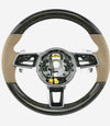 Porsche Steering15-20 Porsche Macan Anthracite Birch Wood Beige Leather Steering Wheel # 95B-419-091-AN-9J9