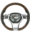 12-13 Mercedes-Benz SLK250 SLK350 Walnut Wood Black Leather Steering Wheel # 172-460-07-03-9E38