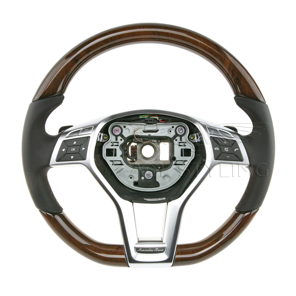 13-18 Mercedes-Benz SL400 SL550 Walnut Wood black Leather Steering Wheel # 231-460-26-03-9E38