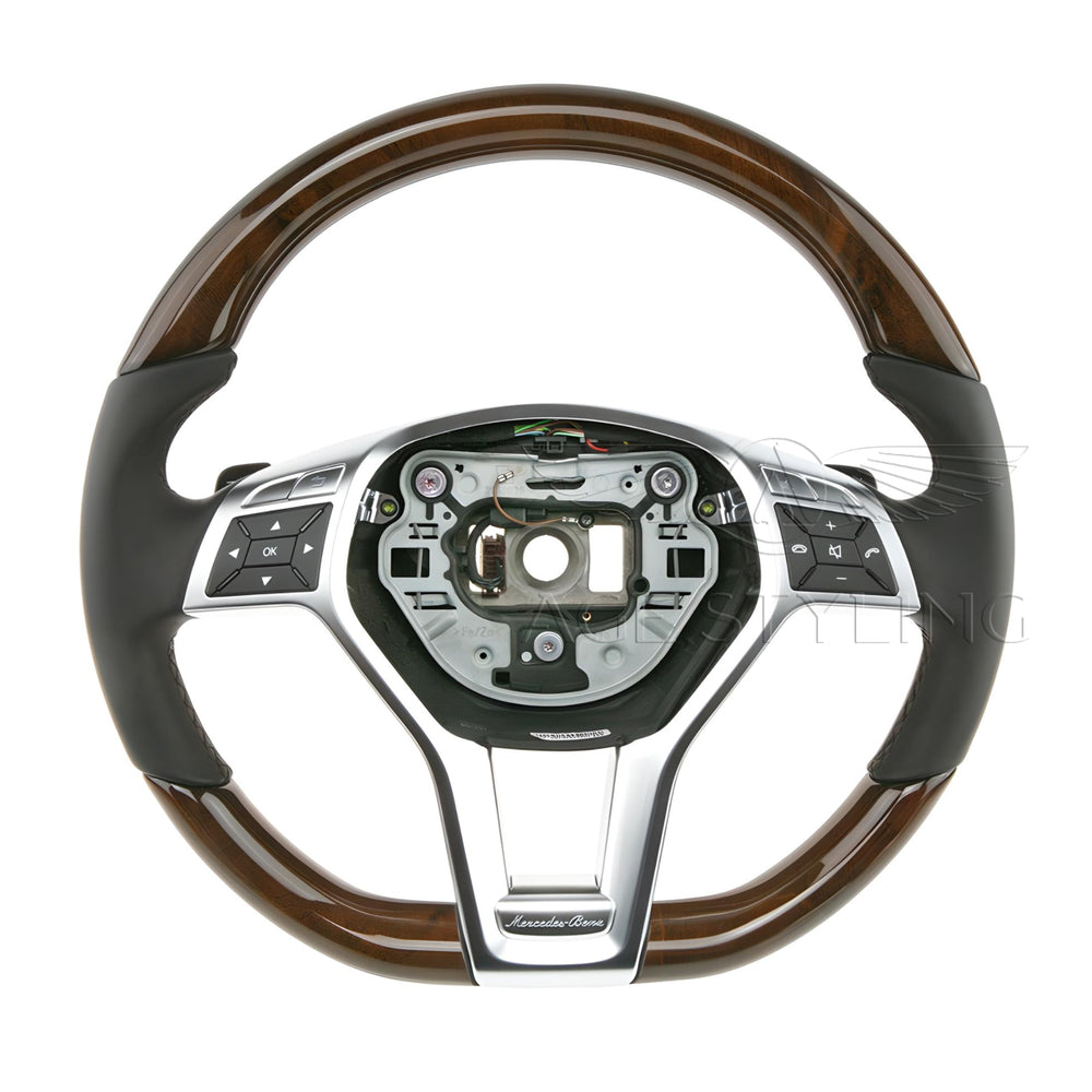 2016 Mercedes-Benz SLK300 SLK350 Walnut Wood & Leather Steering Wheel # 231-460-51-03-9E38