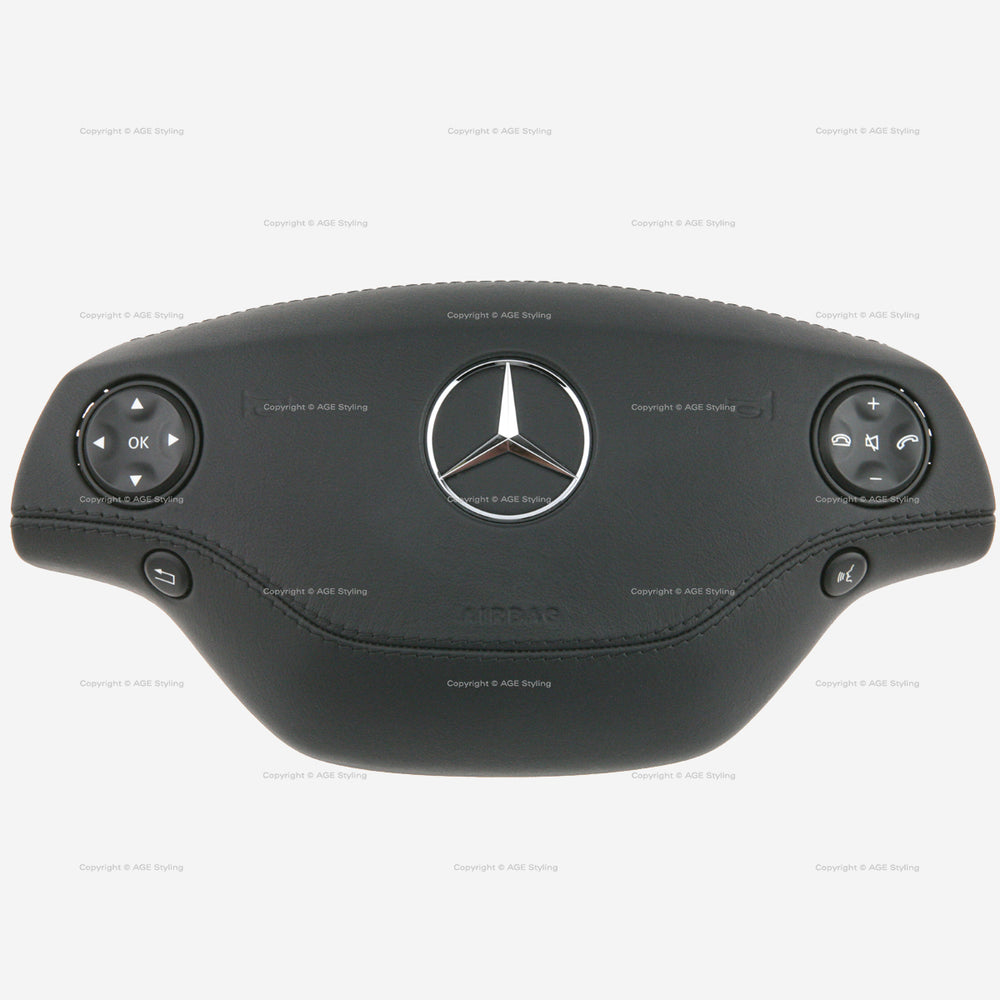 07-14 Mercedes-Benz S550 S600 S63 S65 AMG Driver Airbag Black Leather # 221-860-05-02-9E38