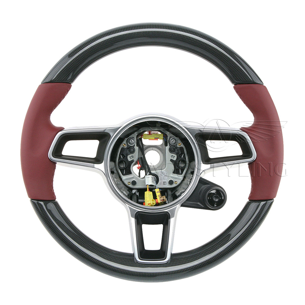 17-19 Porsche 911 Cayman Boxster Carbon Fiber Steering Wheel # 9P1-419-091-EX-OG6