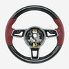 17-24 Porsche Cayman Boxster 911 Carbon Fiber Red Leather Steering Wheel # 9P1-419-091-EC-OG6