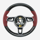 17-25 Porsche Cayman Boxster 911 Carbonfaser-Lenkrad in rotem Leder # 9P1-419-091-EC-OG6