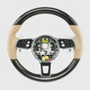 17-21 Porsche Panamera Carbon Fiber Beige Leather Steering Wheel # 971-419-091-RM-9J9