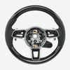 17-24 Porsche Cayman Boxster 911 Carbon Fiber Black Leather Steering Wheel # 9P1-419-091-EM-A34