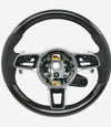 17-24 Porsche Cayman Boxster 911 Carbon Fiber Black Leather Steering Wheel # 9P1-419-091-EM-A34