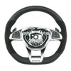 15-20 Mercedes-Benz SLC300 SLC43 GLE43 GLE63 AMG GLS450 GLS550 Flat Bottom Black  Suede & Leather Flat Bottom Steering Wheel # 166-460-16-18-9E38