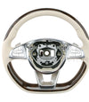 14-17 Mercedes-Benz S550 S600 S63 S65 Walnut Wood Beige Leather Steering Wheel # 002-460-72-03-8R85