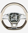 14-17 Mercedes-Benz S550 S600 S63 S65 Walnut Wood Beige Leather Steering Wheel # 002-460-72-03-8R85