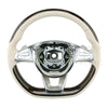 14-17 Mercedes-Benz S550 S600 S63 S65 Walnut Wood Designo Porcelain Leather Steering Wheel # 001-460-24-03-1B55