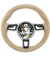 17-19 Porsche 911 Boxster Cayman Steering Wheel Luxor Beige # 9P1-419-091-LJ-9J9