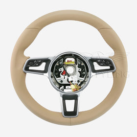 17-19 Porsche 911 Boxster Cayman Steering Wheel Luxor Beige # 9P1-419-091-LJ-9J9