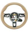 17-19 Porsche 911 Boxster Cayman Steering Wheel Luxor Beige # 9P1-419-091-EB-9J9