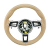17-19 Porsche 911 Boxster 718 Cayman Steering Wheel Luxor Beige # 9P1-419-091-EG-9J9