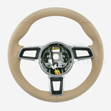 17-24 Porsche Cayman Boxster 911 Steering Wheel Luxor Beige # 9P1-419-091-DS-9J9