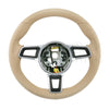 17-19 Porsche 911 Cayman Boxster Steering Wheel Luxor Beige # 9P1-419-091-DS-9J9