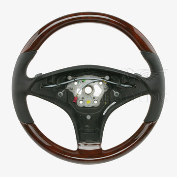 11-12 Mercedes-Benz SL550 SL63 Walnut Wood & Leather Steering Wheel # 230-460-18-76-9E38