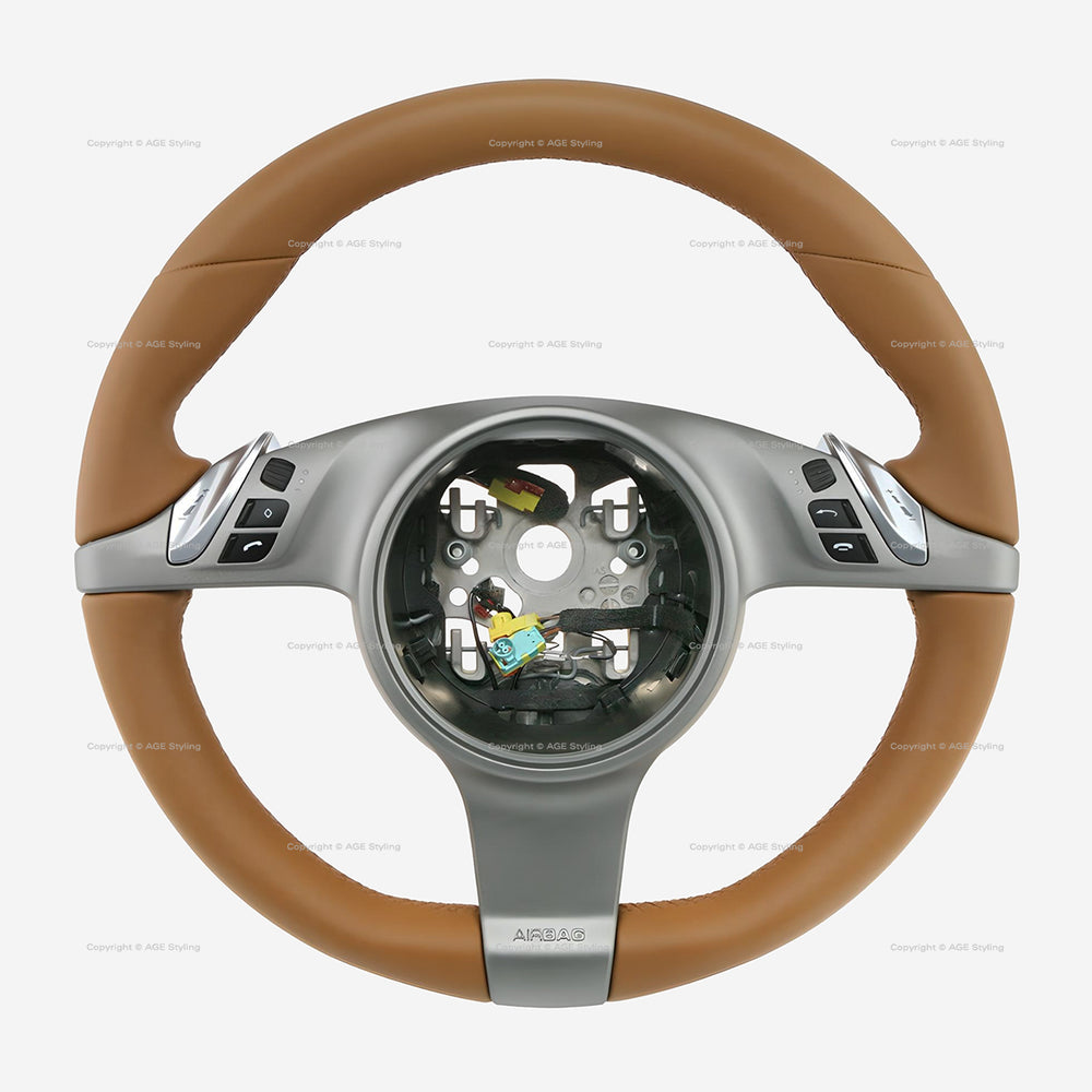 09-13 Porsche 997 Cayman Boxster PDK Steering Wheel Natural Brown # 997-347-803-24-T34