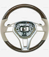 13-14 Mercedes-Benz CLS350 CLS550 Walnut Wood Beige Leather Steering Wheel # 218-460-44-18-8P64