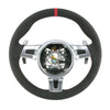 13-16 Porsche 991 911 Suede Steering Wheel Red Top # 991-347-980-22-2W0