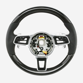 15-24 Porsche Macan Carbon Fiber PDK Black Leather Steering Wheel # 95B-419-091-AL-A34