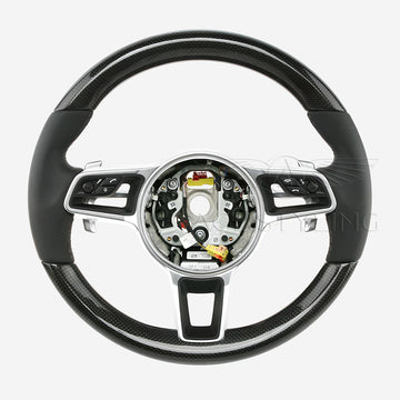 15-24 Porsche Macan Carbon Fiber PDK Black Leather Steering Wheel # 95B-419-091-AL-A34