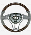 12-13 Mercedes-Benz E350 Walnut Wood Grey Leather Steering Wheel # 218-460-13-18-7K53