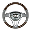 12-13 Mercedes-Benz E350 Walnut Wood Gray Leather Steering Wheel # 218-460-13-18-7K53