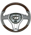 12-13 Mercedes-Benz E350 Walnut Wood Gray Leather Steering Wheel # 218-460-13-18-7K53