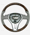 12-13 Mercedes-Benz E350 E400 Coupe Walnut Wood Grey leather Steering Wheel # 218-460-41-03-7K53