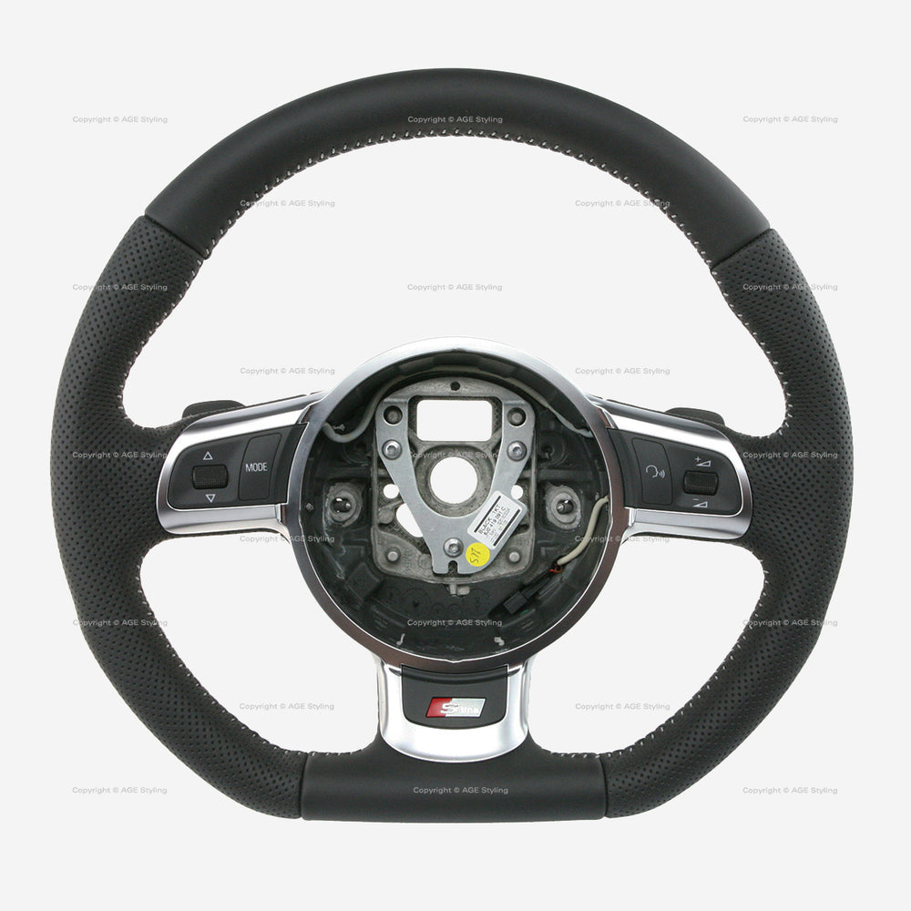 08-15 Audi TT TTS S-Line Flat Bottom Steering Wheel w DSG Gear Shift Paddles # 8J0-419-091-H-WUG