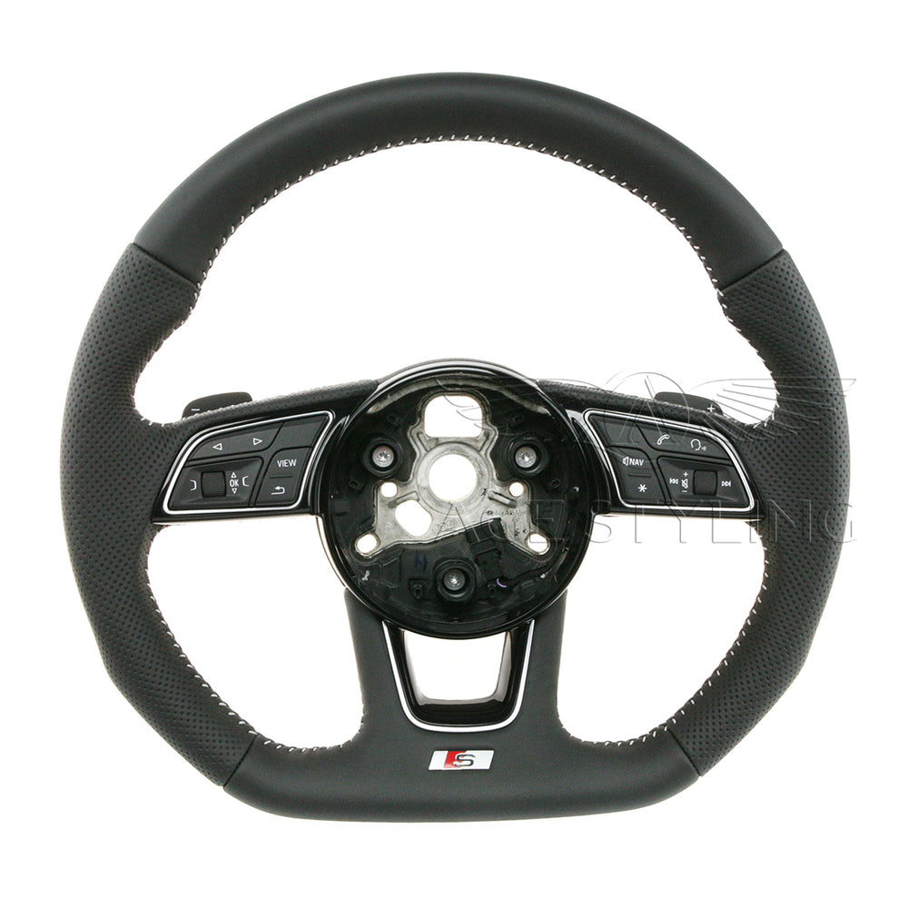 17-20 Audi A3 A4 A5 S3 S54 S5 S-Line Flat bottom Steering Wheel # 8W0-419-091-DH-JAH