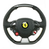 13-17 La Ferrari F12B 458 California FF Flat Bottom Carbon Fiber Black Leather Steering Wheel with Yellow Stitching# 145442