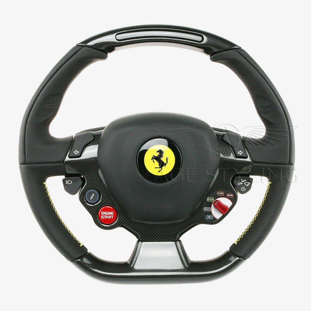 13-17 La Ferrari F12B 458 California FF Carbon Fiber Leather Steering Wheel # 145442