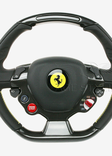 13-17 La Ferrari F12B 458 California FF Carbon Fiber Leather Steering Wheel # 145442