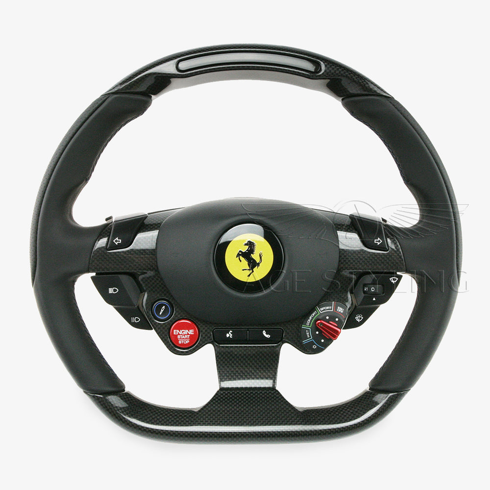 Ferrari 812 Superfast Carbon Fiber Black Leather Steering Wheel # 337540