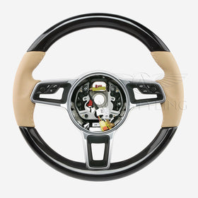 17-24 Porsche Cayman Boxster 911 Carbon Fiber Luxor Leather Steering Wheel # 9P1-419-091-EC-9J9