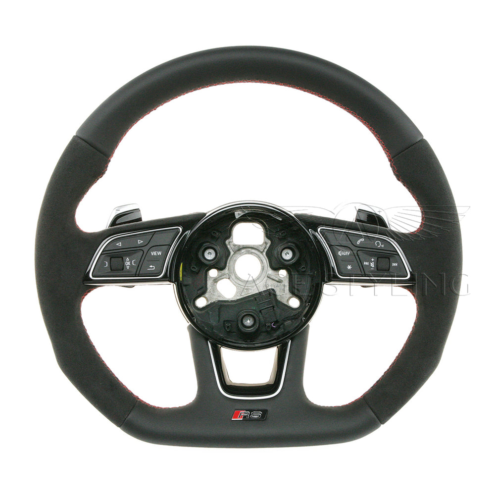 17-22 Audi RS3 Flat Bottom Suede Steering Wheel # 8V0-419-091-CC-MDB