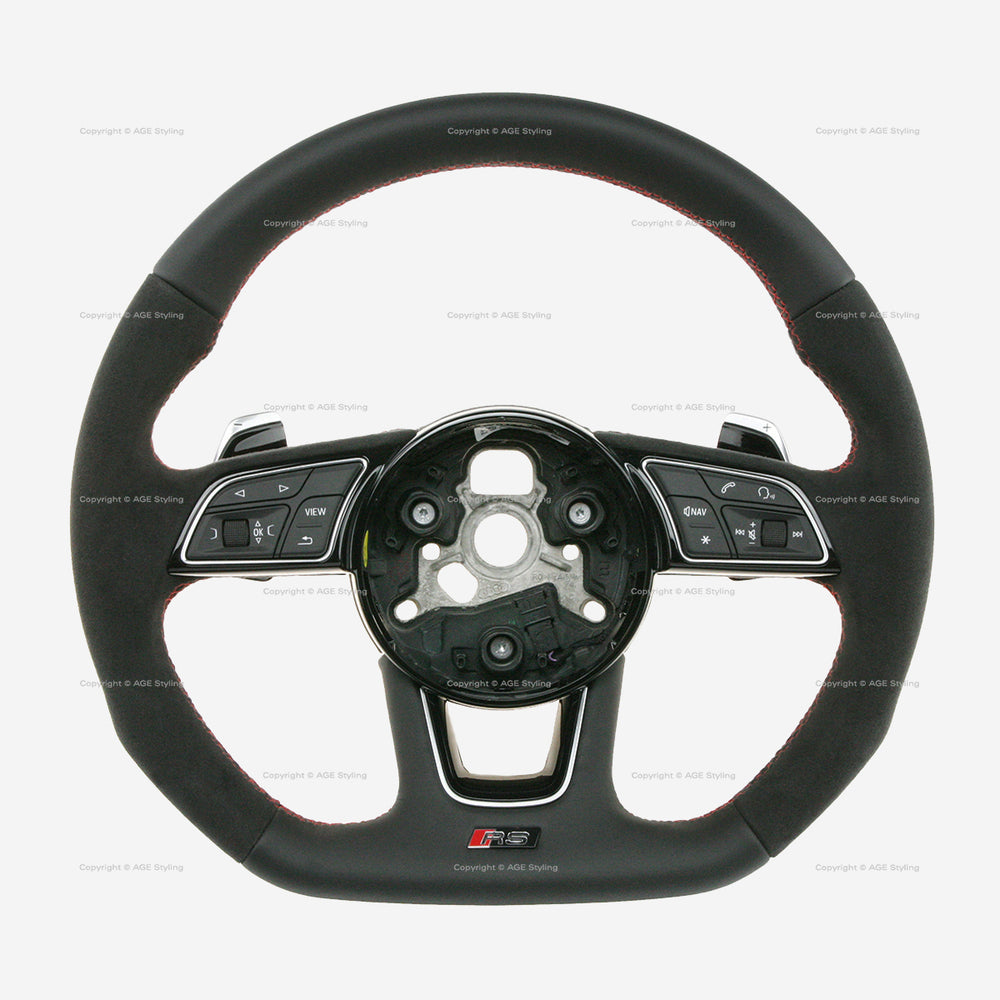 17-22 Audi RS3 Flat Bottom Suede Steering Wheel # 8V0-419-091-CC-MDB