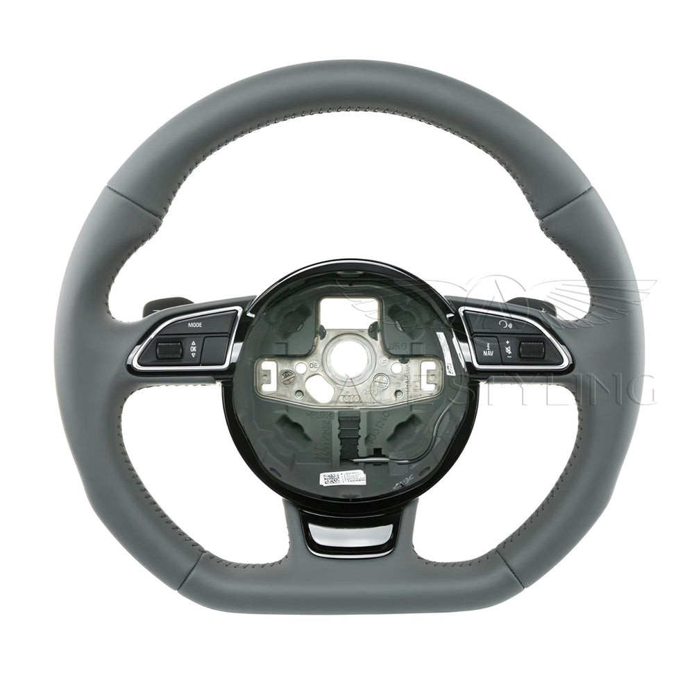 13-17 Audi A4 A5 Q5 Flat Bottom Steering Wheel Gray # 8K0-419-091-CF-INV