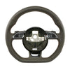 13-17 Audi A4 A5 Q5 Flat Bottom Steering Wheel Brown Leather # 8K0-419-091-CF-INW