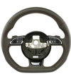 13-17 Audi A4 A5 Q5 Flat Bottom Steering Wheel Brown Leather # 8K0-419-091-CF-INW