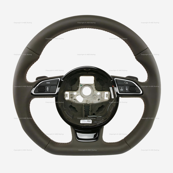 Audi A4 A5 Q5 Brown Flat Bottom Brown Steering Wheel # 8K0-419-091