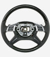 14-18 Mercedes-Benz GL350 GL450 GL550 GL63 AMG ML350 ML450 ML550 ML63 Poplar Anthracite Wood Leather Steering Wheel # 166-460-95-03-9E38