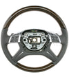 12-16 Mercedes-Benz GL350 GL450 GL550 ML350 ML550 Eucalyptus Wood Gray Leather Steering Wheel # 166-460-15-03-7J14
