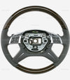 12-16 Mercedes-Benz GL350 GL450 GL550 ML350 ML550 Eucalyptus Wood Grey Leather Steering Wheel # 166-460-15-03-7J14