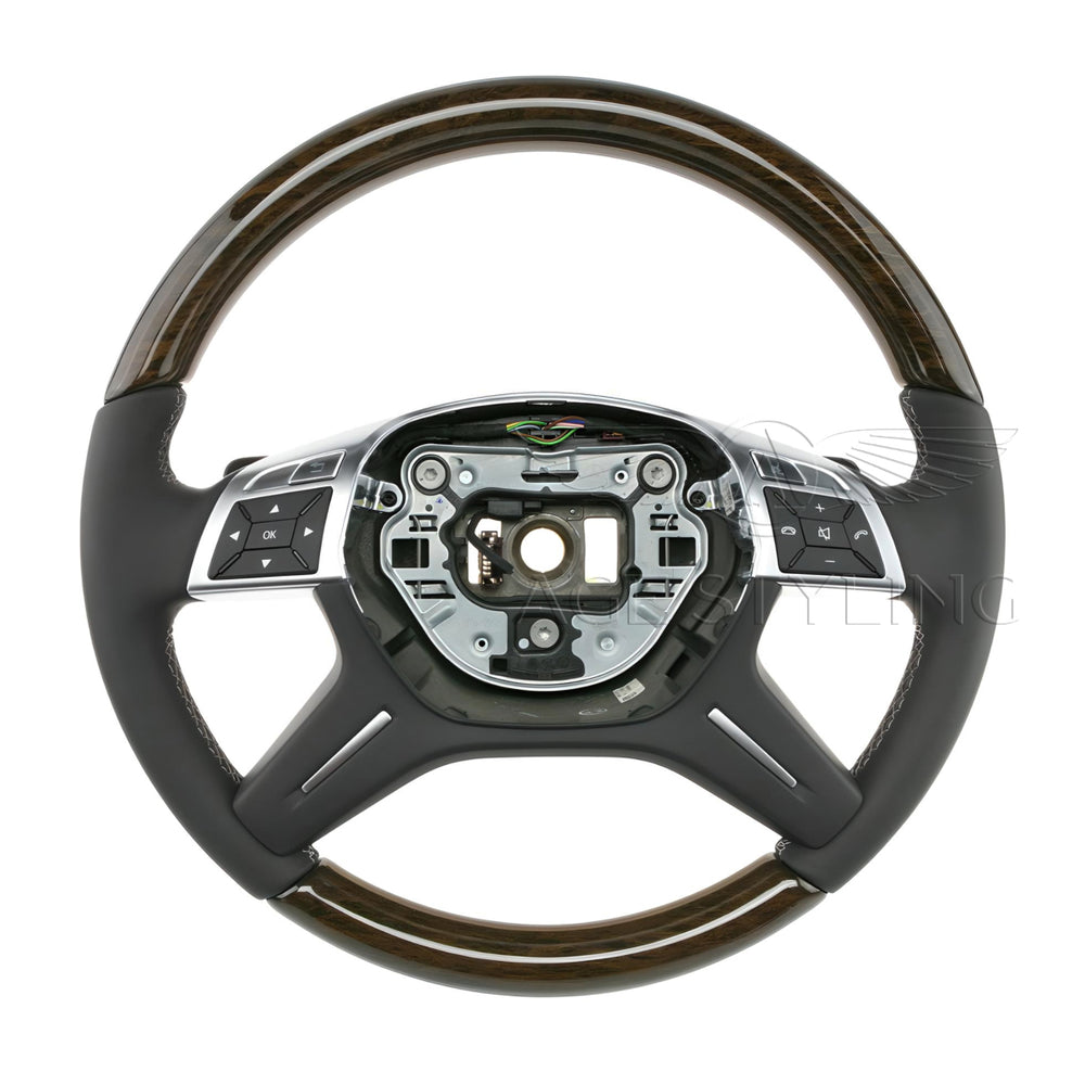 12-15 Mercedes-Benz GL350 GL450 GL550 ML250 ML350 ML400 Wood Steering Wheel # 166-460-15-03-9E38